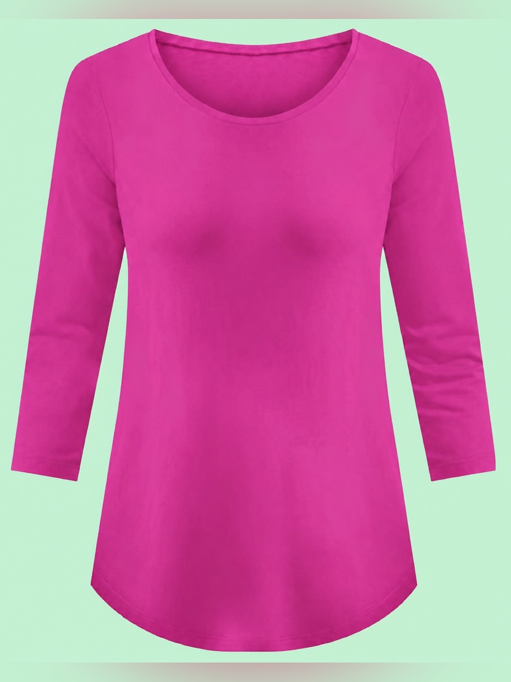 NWT LADIES JM COLLECTION PINK 3/4 SLEEVE SCOOP NECK TUNIC TOP - PXL